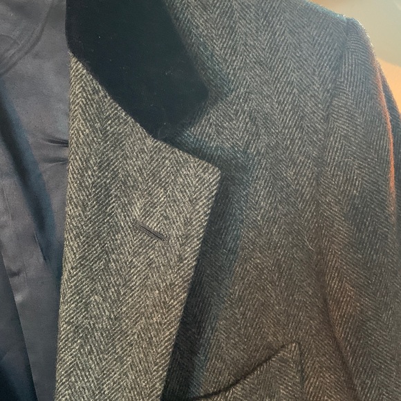 Hand Tailored in Dublin Ireland Men’s Herringbone Wool & Cashmere Overcoat - Picture 4 of 12